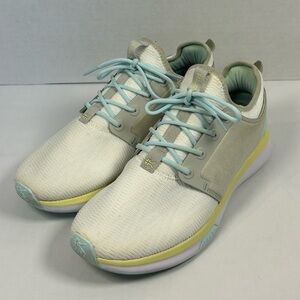 Kuru Atom Womens Size 12 Wide White Gray Blue Athletic Running Walking Shoes